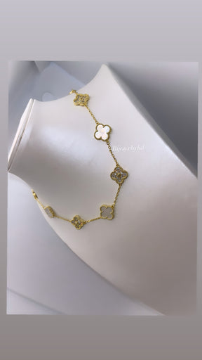 Collier Luxury trèfles gold/diams