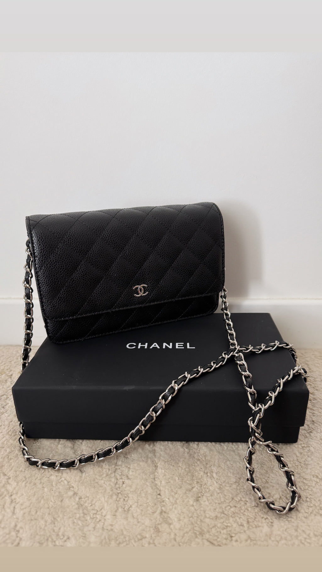 Sac CC cuir grainé petit logo