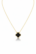 Collier trèfle noir