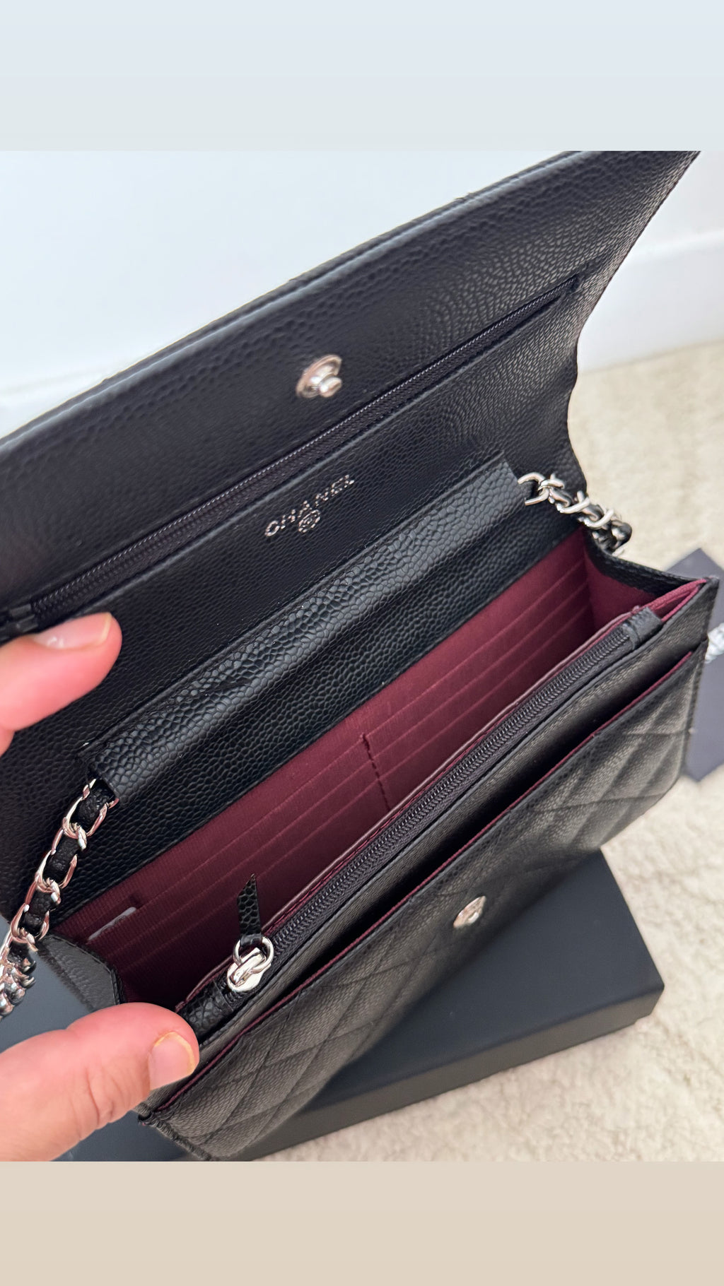 Sac CC cuir grainé petit logo