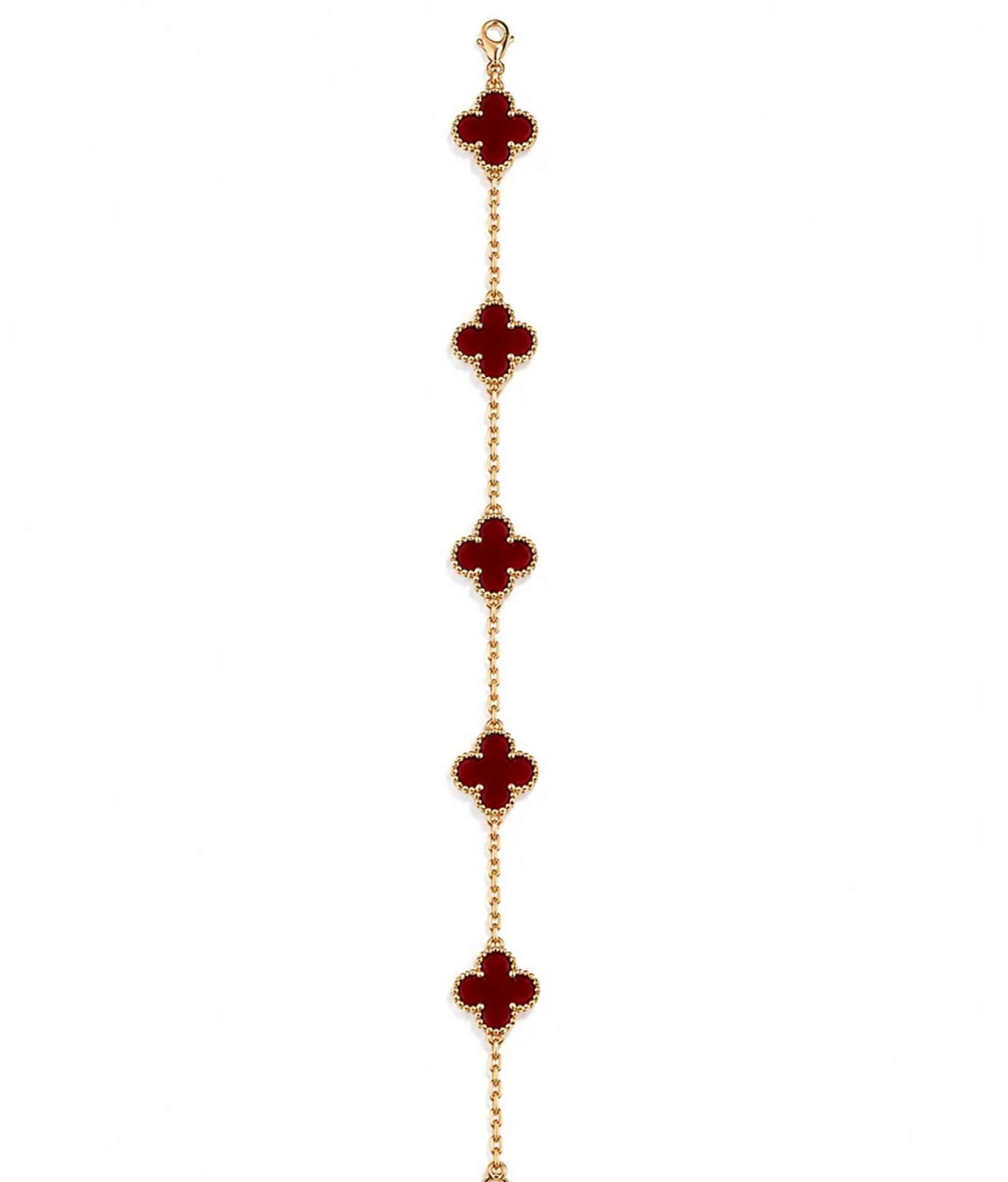 Bracelet trèfle rouge bordeau