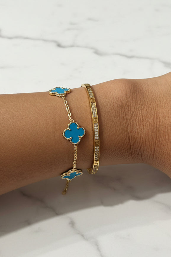 Bracelet trèfle turquoise ÉDITION LIMITÉE