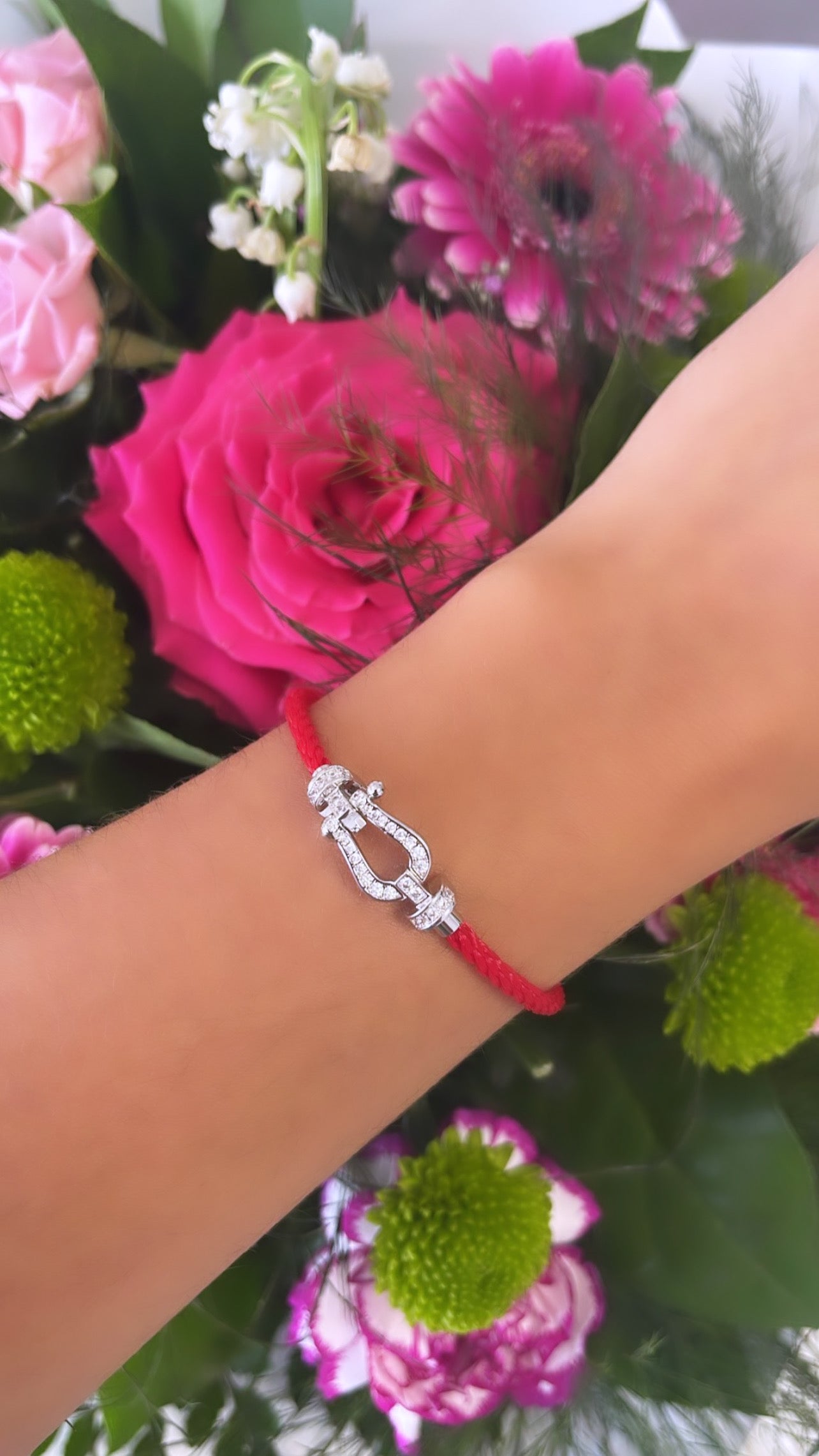 Bracelet Fanny silver/rouge