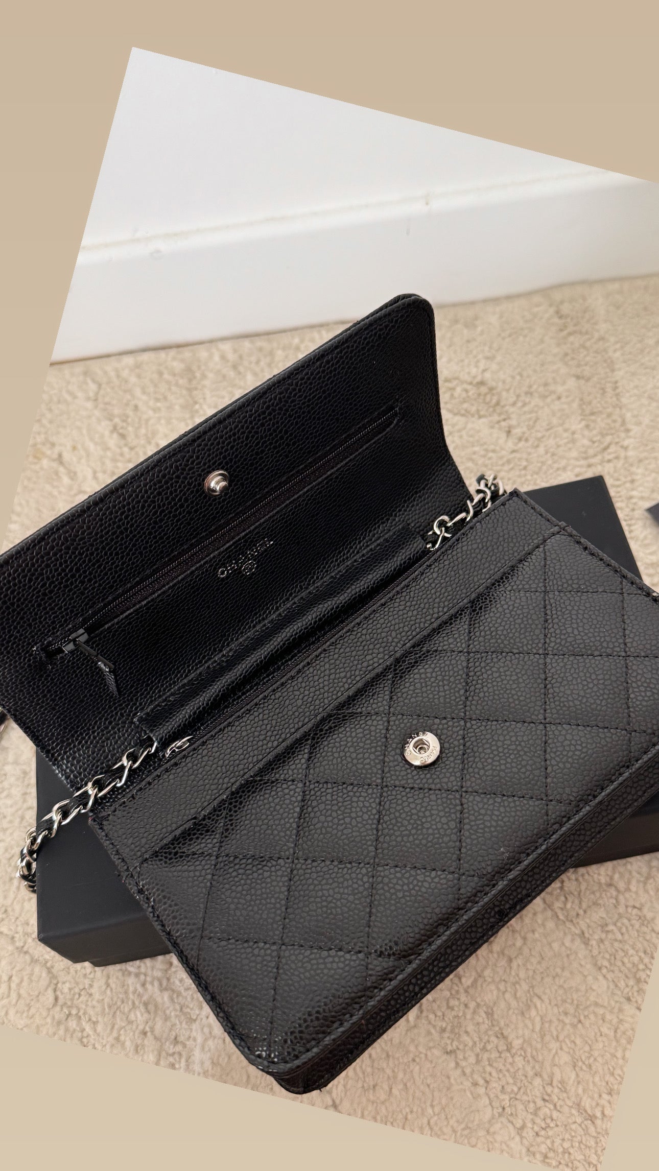 Sac CC cuir grainé petit logo