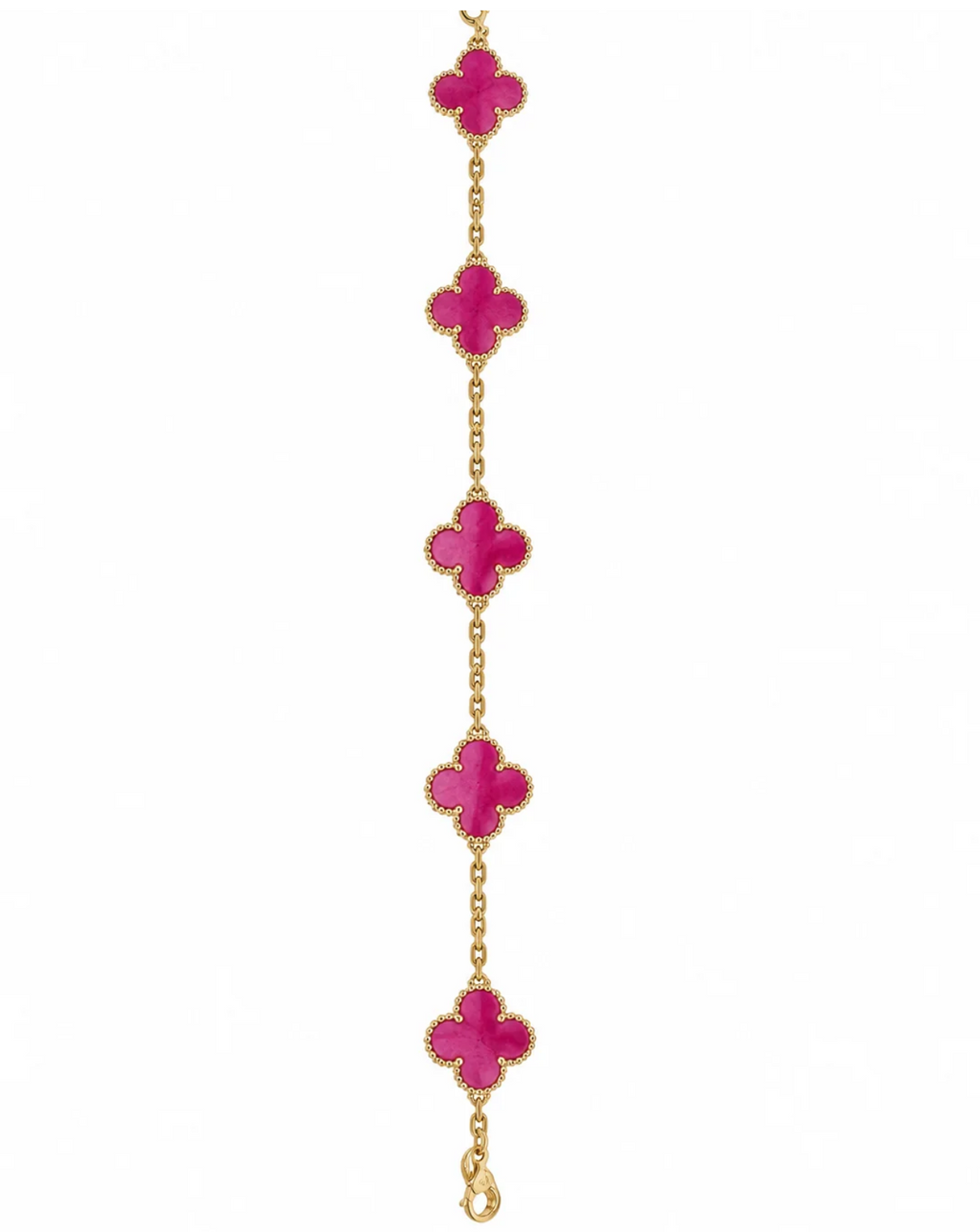 Bracelet trèfle rose fushia