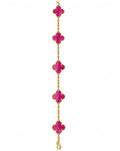 Bracelet trèfle rose fushia