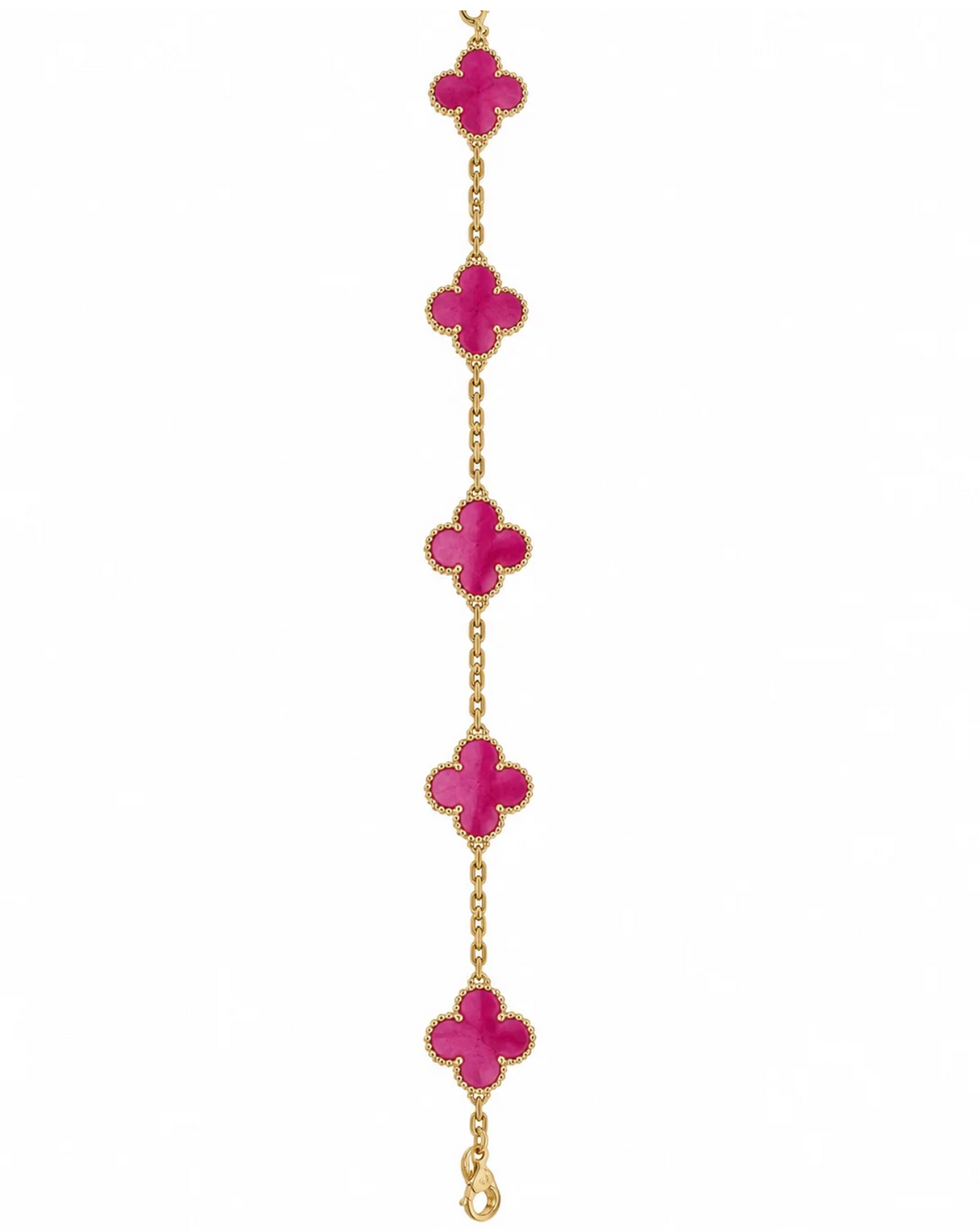 Bracelet trèfle rose fushia
