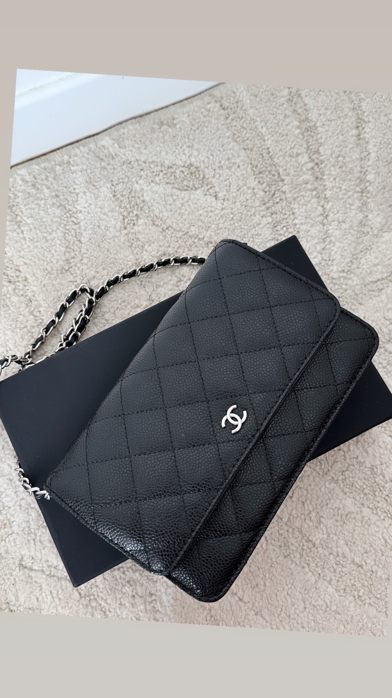 Sac CC cuir grainé petit logo