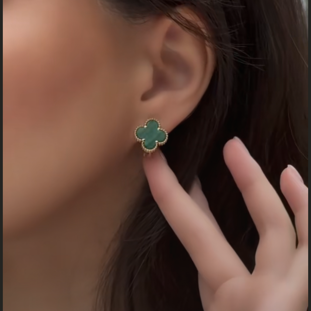 Boucles d’oreilles trèfle vert