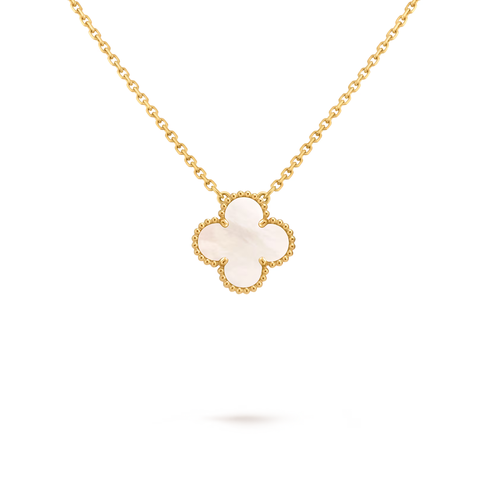 Collier trefle blanc medium