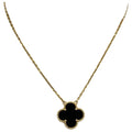 Collier trèfle noir