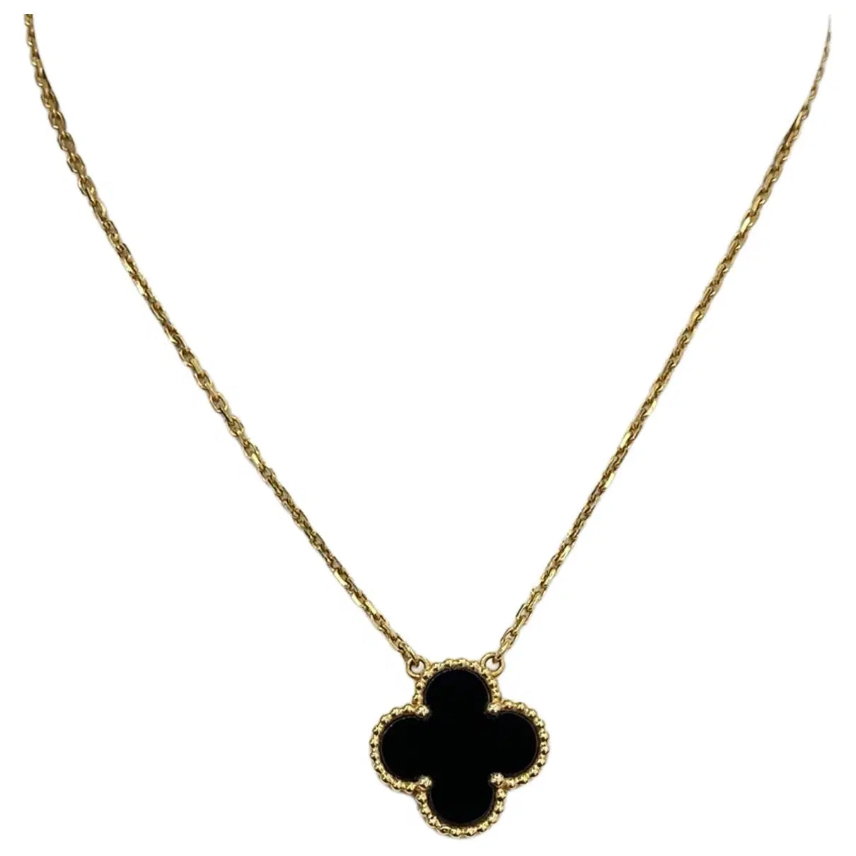 Collier trèfle noir